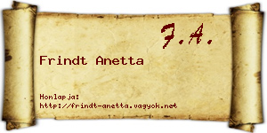 Frindt Anetta névjegykártya